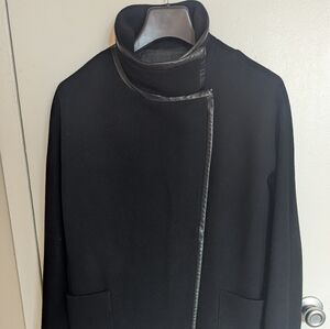 Black Wool Cocoon Coat